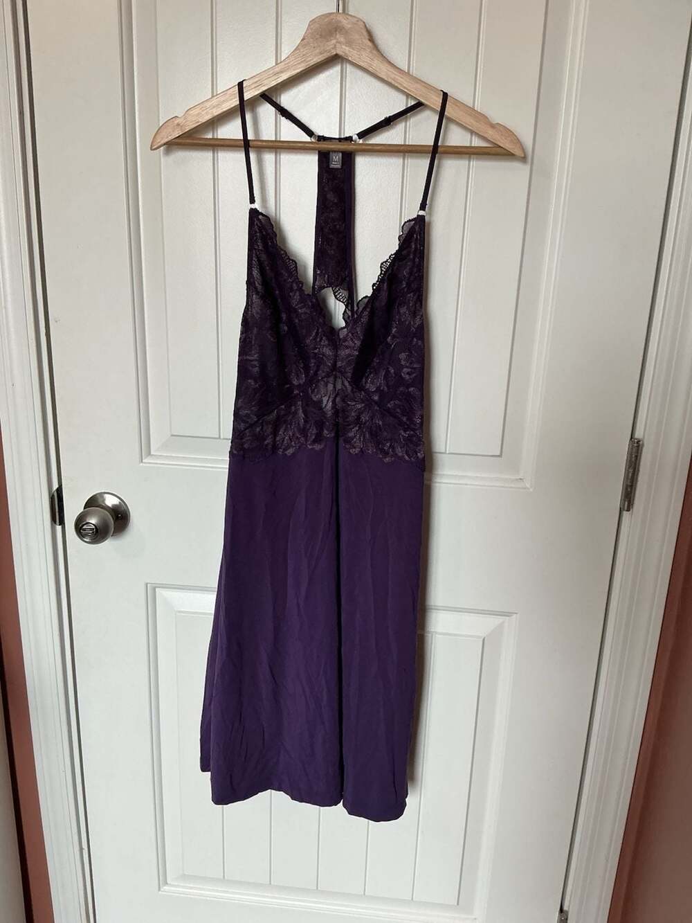 Fleur't Winter Bliss Lace T-Back Chemise Style 6039 Medium Purple